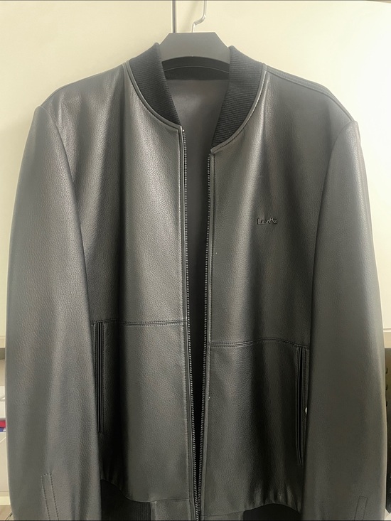 Other - Men's Black Leather Bomber Jacket
